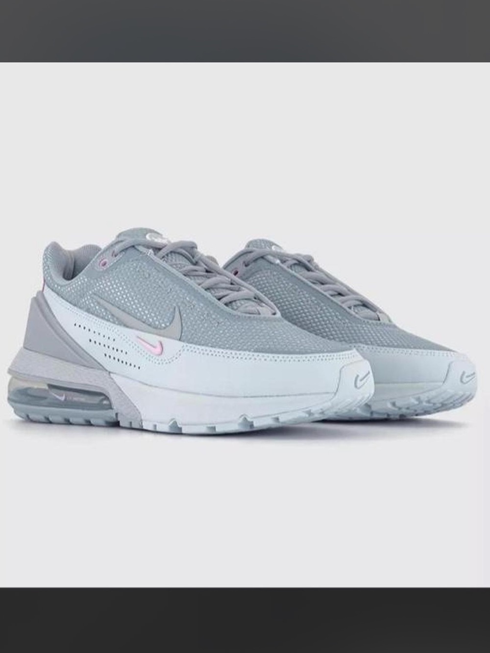 Nike Women's Light Gray and Pink Air Max Sneakers